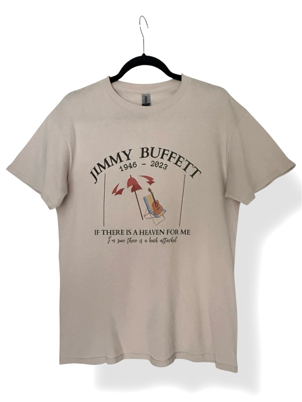 Jimmy Buffett Memorial Tribute T-Shirt Gildan Heavy Cotton - Sand/Beige